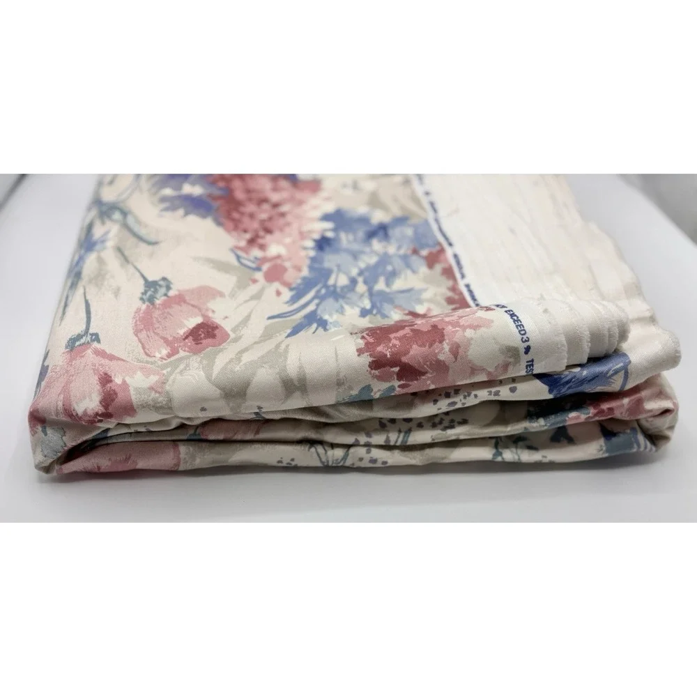 Vtg 1987 House 'N Home Pink Purple Teal Floral Drapery Fabric 54